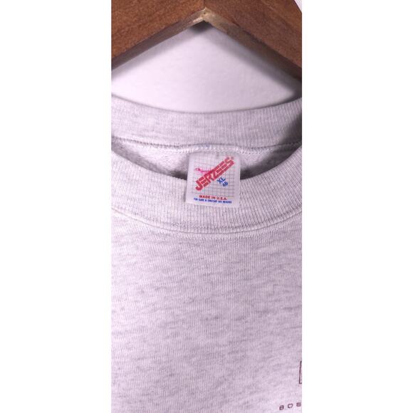 Vintage Jerzees “BOSS Technologies”Light Gray Sweatshirt Made in USA Size XL 46 - Picture 2 of 11
